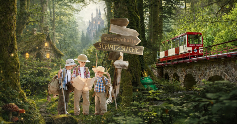 Poster zum Drahtseilbahnfest mit Märchenwald