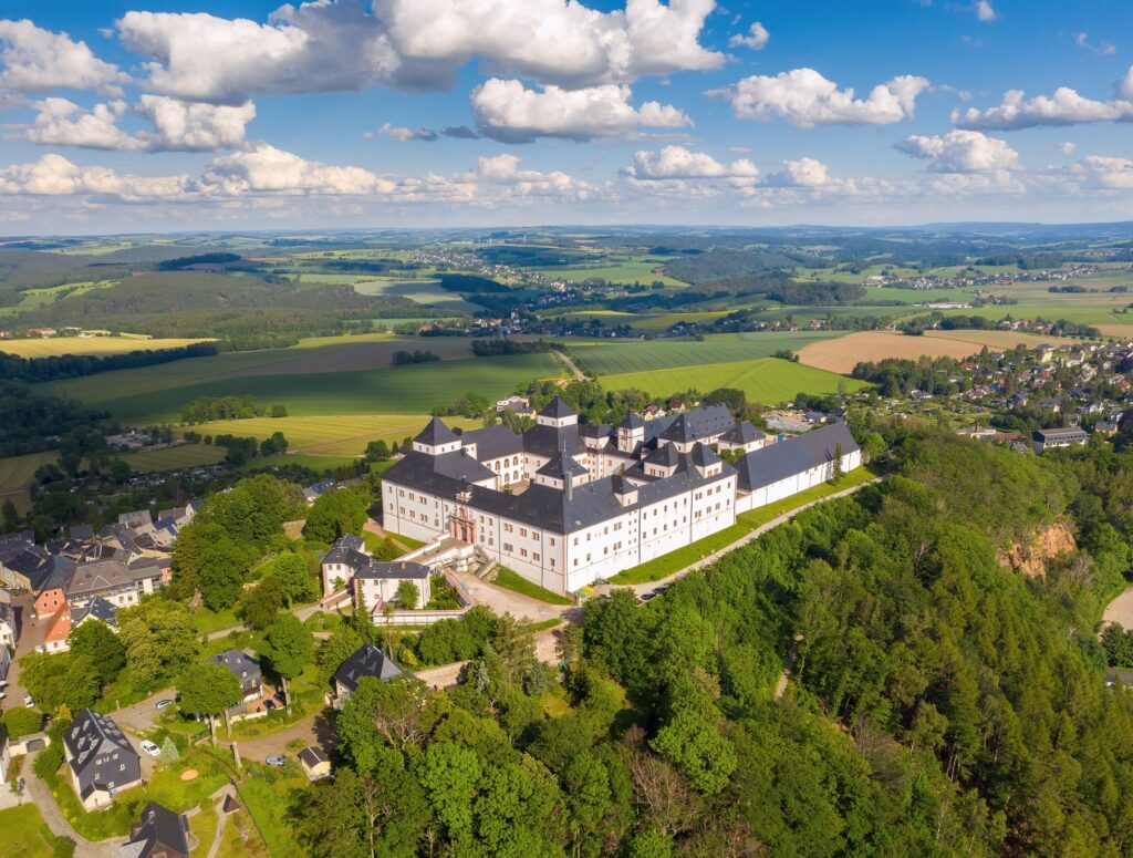Schloss Augustusburg aus Vogelperspektive